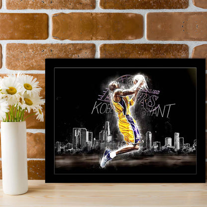 Basketball  #24 Lakers Art Print, Framed Art Print Wall Decor, Neon Art Print, Picture Framed