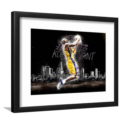 Basketball  #24 Lakers Art Print, Framed Art Print Wall Decor, White Border, Framed Picture