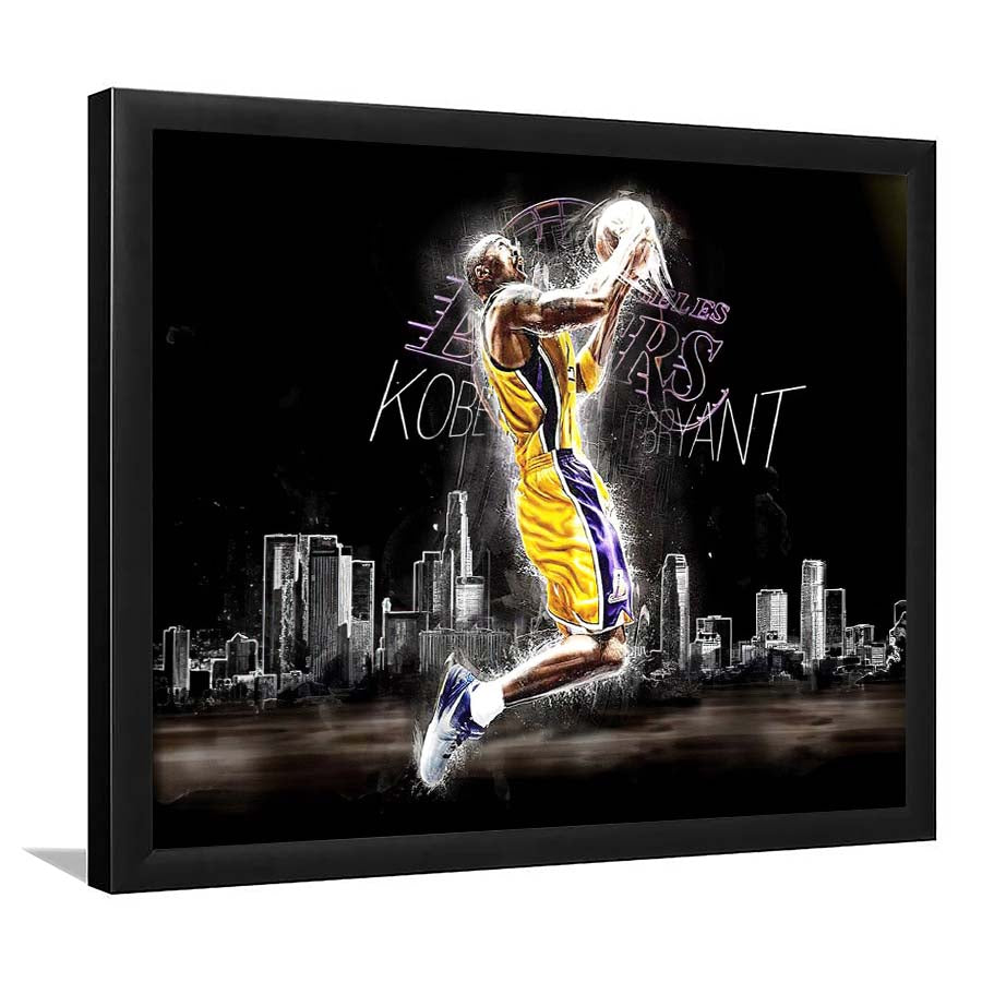 Basketball  #24 Lakers Art Print, Framed Art Print Wall Decor, Neon Art Print, Picture Framed