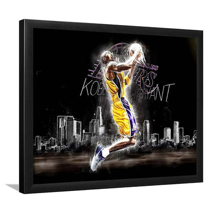Basketball  #24 Lakers Art Print, Framed Art Print Wall Decor, Neon Art Print, Picture Framed