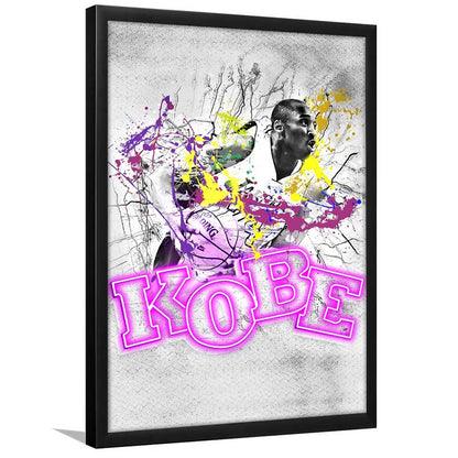 Basketball #24 Lakers K-O-B-E, Framed Art Print, Picture Framed Wall Art Decor