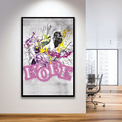 Basketball #24 Lakers K-O-B-E, Framed Art Print, Picture Framed Wall Art Decor