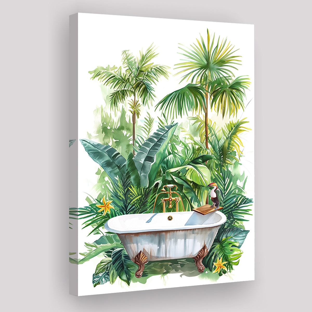 Tropical Leave Canvas Prints Wall Art, Bathroom Art Decor,