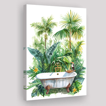 Tropical Leave Canvas Prints Wall Art, Bathroom Art Decor,
