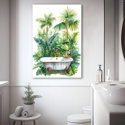 Tropical Leave Canvas Prints Wall Art, Bathroom Art Decor,