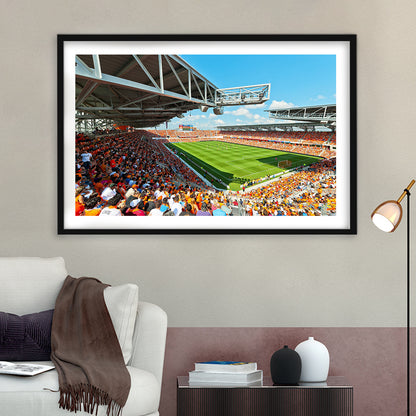 Baum-Walker Stadium, Stadium Canvas, Sport Art, Gift for him, White Border Framed Art Print Wall Decor