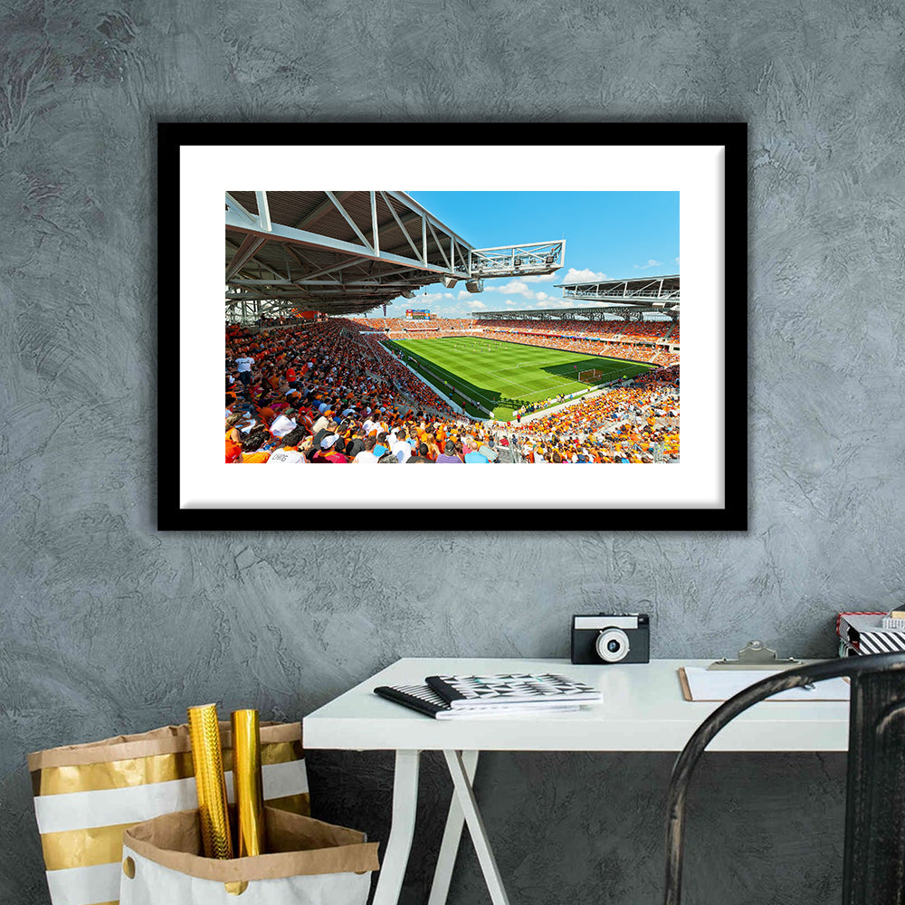 Baum-Walker Stadium, Stadium Canvas, Sport Art, Gift for him, White Border Framed Art Print Wall Decor