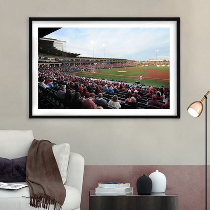Baum Stadium Crowd, Stadium Canvas, Sport Art, Gift for him, White Border Framed Art Print Wall Decor