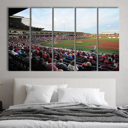 Baum Stadium Crowd, Stadium Canvas, Sport Art, 5 Panel B, Extra Large Canvas, Canvas Print Wall Art