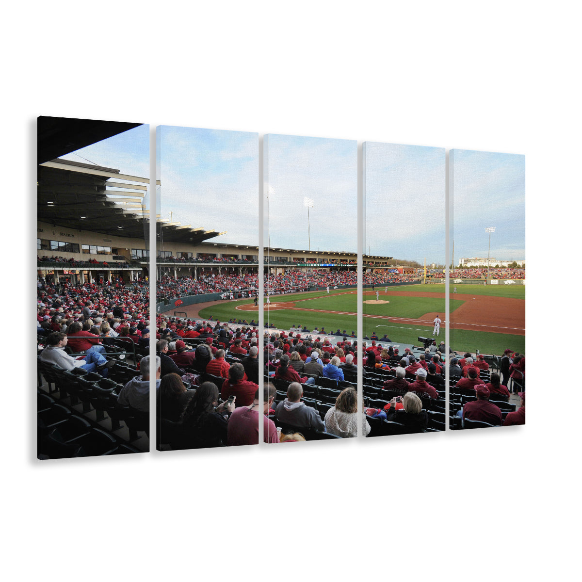 Baum Stadium Crowd, Stadium Canvas, Sport Art, 5 Panel B, Extra Large Canvas, Canvas Print Wall Art