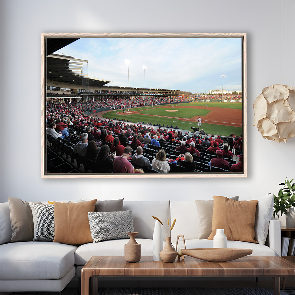 Baum Stadium Crowd, Stadium Canvas, Sport Art, Framed Canvas Print Wall Art, Floating Frame