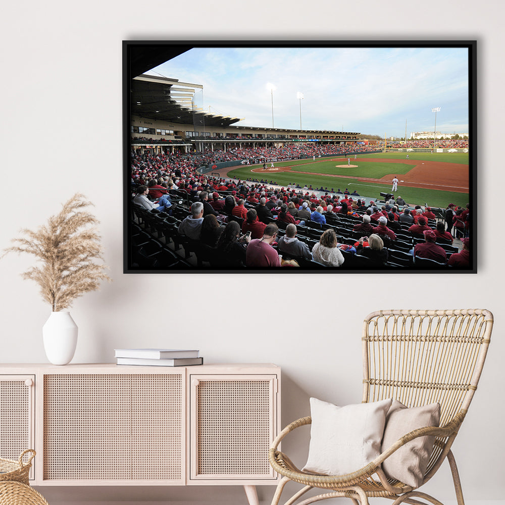 Baum Stadium Crowd, Stadium Canvas, Sport Art, Framed Canvas Print Wall Art, Floating Frame