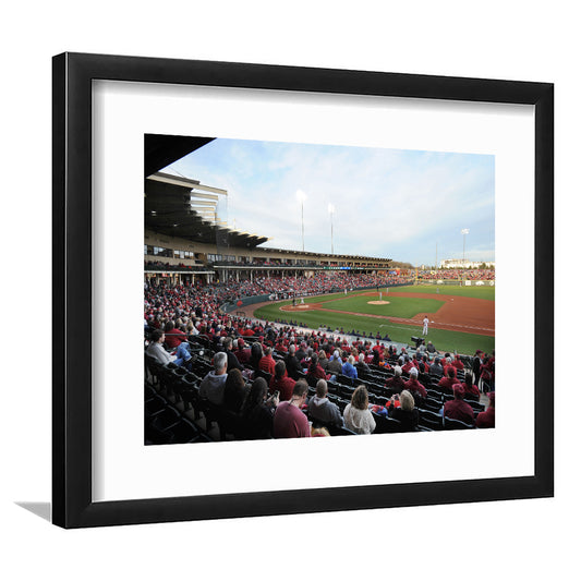 Baum Stadium Crowd, Stadium Canvas, Sport Art, Gift for him, White Border Framed Art Print Wall Decor