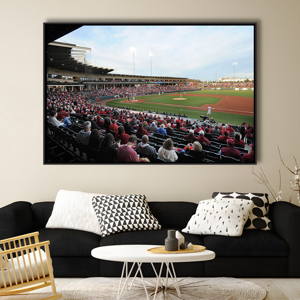 Baum Stadium Crowd, Stadium Canvas, Sport Art, Framed Canvas Print Wall Art, Floating Frame
