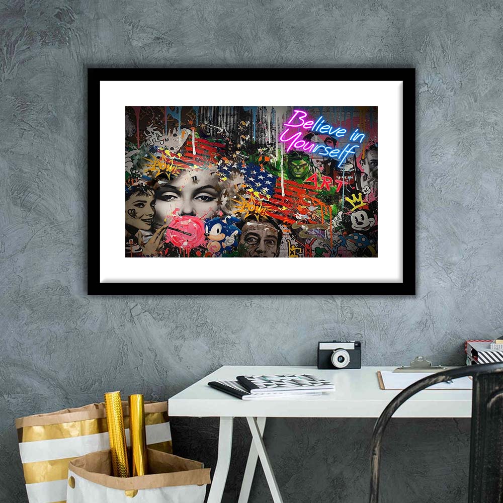 Be You, Believe In Yourself Art Print, Framed Art Print Wall Decor, White Border, Framed Picture