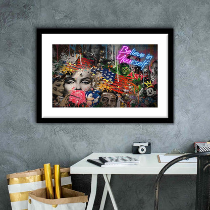 Be You, Believe In Yourself Art Print, Framed Art Print Wall Decor, White Border, Framed Picture