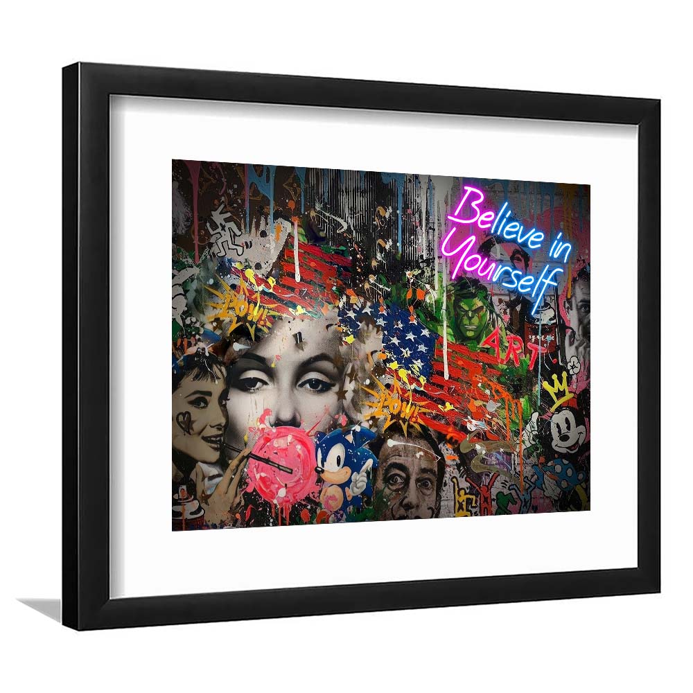Be You, Believe In Yourself Art Print, Framed Art Print Wall Decor, White Border, Framed Picture