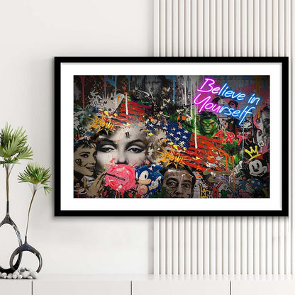 Be You, Believe In Yourself Art Print, Framed Art Print Wall Decor, White Border, Framed Picture