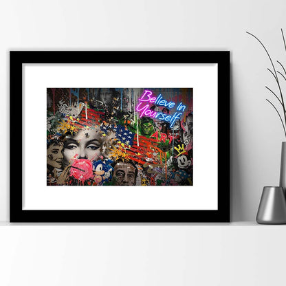 Be You, Believe In Yourself Art Print, Framed Art Print Wall Decor, White Border, Framed Picture