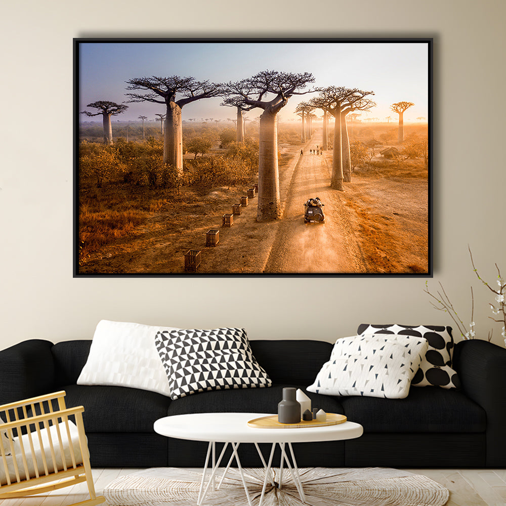 Beautiful Baobab Trees Photo ,Trees Canvas Wall Art, Trees Canvas Wall Decor, Framed Cavas Print, Floating Frame
