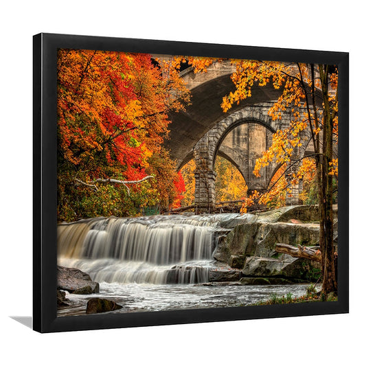 Beautiful Berea Falls In Autumn Ohio LargeArt Prints, Framed Art Print, Picture Framed