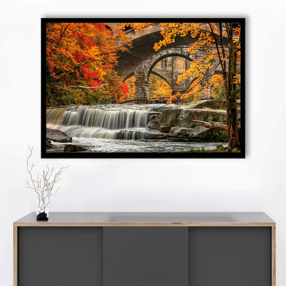 Beautiful Berea Falls In Autumn Ohio LargeArt Prints, Framed Art Print, Picture Framed