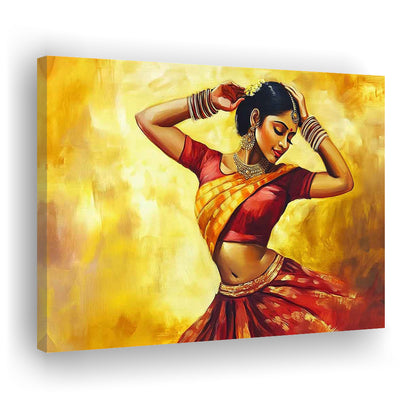 Beautiful Indian Wall Art, Woman Dancing Canvas Print, Extra Large India Wall Decor, Cavas Print Wall Art Hom Decor
