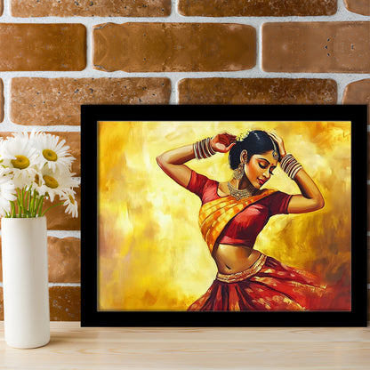 Beautiful Indian Wall Art, Woman Dancing Art Prints, Extra Large India Wall Decor, Framed Art Print, Picture Framed