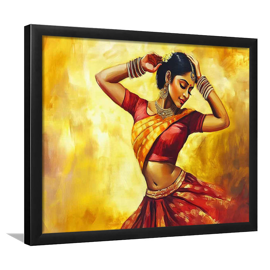 Beautiful Indian Wall Art, Woman Dancing Art Prints, Extra Large India Wall Decor, Framed Art Print, Picture Framed