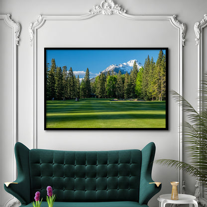Beautiful Golf Course In Banff National Park Alberta, Canada, Framed Art Print Wall Decor, Picture Framed