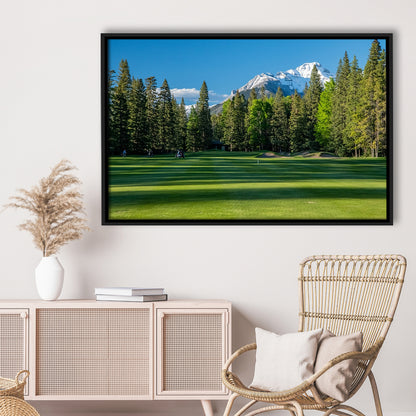 Beautiful Golf Course In Banff National Park Alberta, Canada, Floating Framed Canvas Print Wall Art