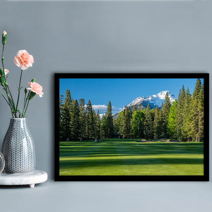 Beautiful Golf Course In Banff National Park Alberta, Canada, Framed Art Print Wall Decor, Picture Framed