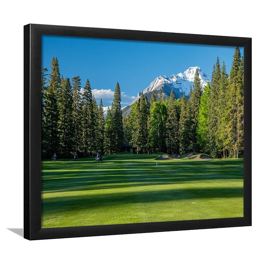 Beautiful Golf Course In Banff National Park Alberta, Canada, Framed Art Print Wall Decor, Picture Framed