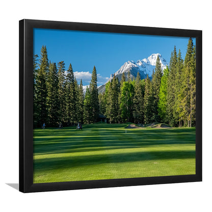 Beautiful Golf Course In Banff National Park Alberta, Canada, Framed Art Print Wall Decor, Picture Framed