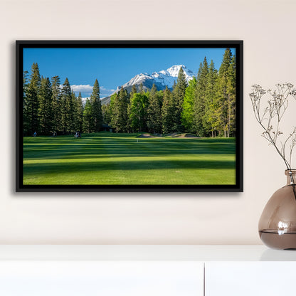 Beautiful Golf Course In Banff National Park Alberta, Canada, Floating Framed Canvas Print Wall Art