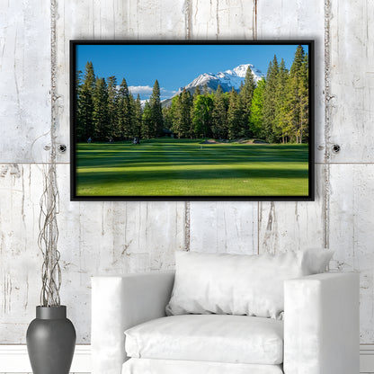 Beautiful Golf Course In Banff National Park Alberta, Canada, Floating Framed Canvas Print Wall Art