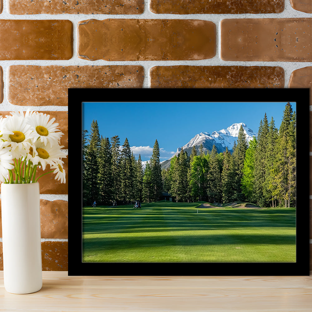 Beautiful Golf Course In Banff National Park Alberta, Canada, Framed Art Print Wall Decor, Picture Framed