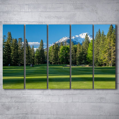 Beautiful Golf Course In Banff National Park Alberta, Canada, Golf Art Print, Extra Large Canvas Print Wall Art