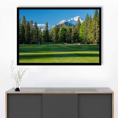 Beautiful Golf Course In Banff National Park Alberta, Canada, Framed Art Print Wall Decor, Picture Framed