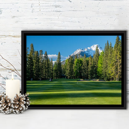 Beautiful Golf Course In Banff National Park Alberta, Canada, Floating Framed Canvas Print Wall Art
