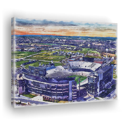 Beaver Stadium, Pennsylvania State Football Painting Stadium Watercolor, Sport Art, Gifts for him, Canvas Print Wall Art