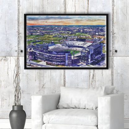 Beaver Stadium, Pennsylvania State Football Painting Stadium Watercolor, Sport Gift Art, Framed Canvas Print Wall Art