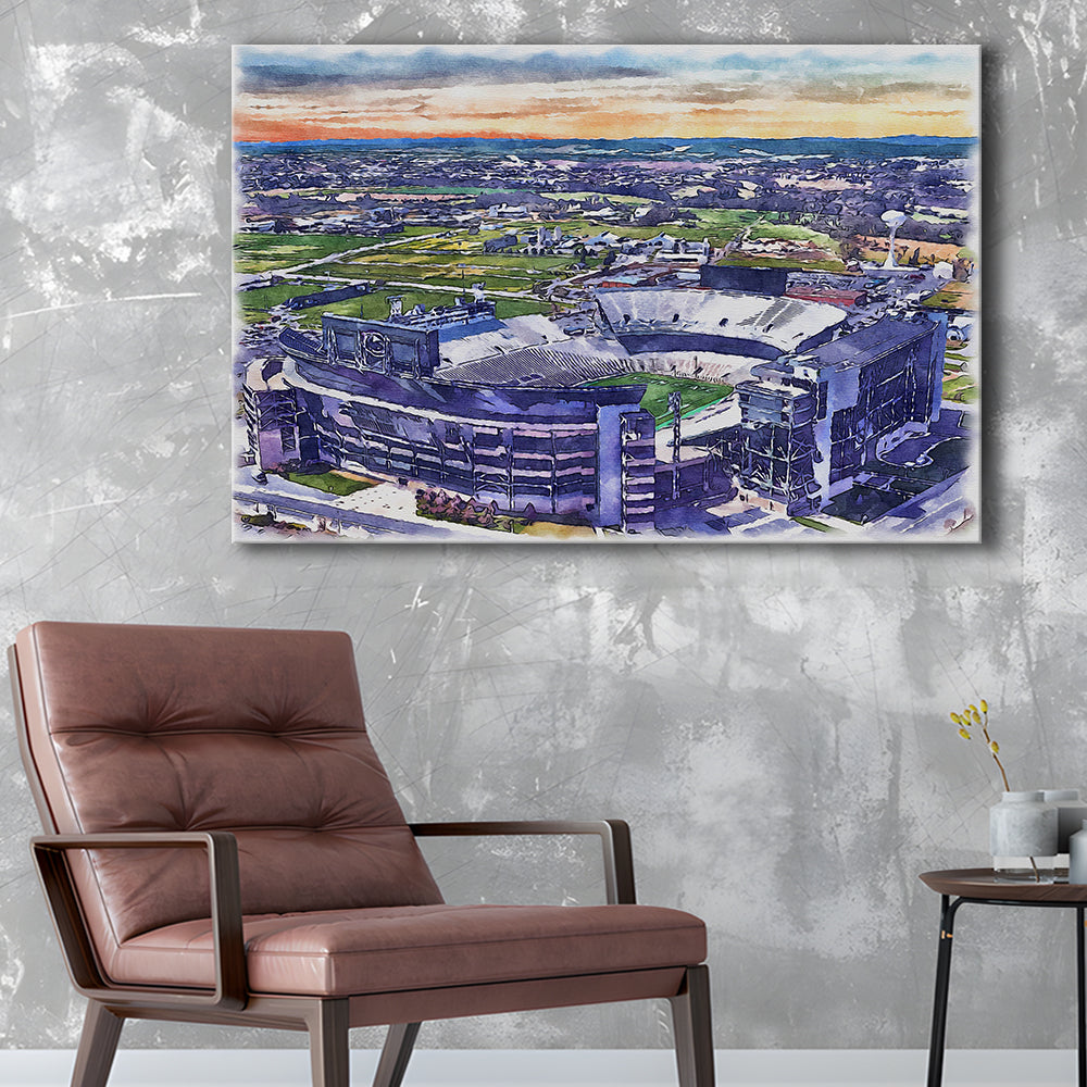Beaver Stadium, Pennsylvania State Football Painting Stadium Watercolor, Sport Art, Gifts for him, Canvas Print Wall Art