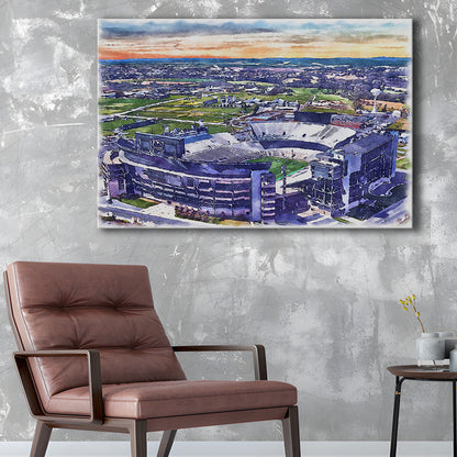 Beaver Stadium, Pennsylvania State Football Painting Stadium Watercolor, Sport Art, Gifts for him, Canvas Print Wall Art