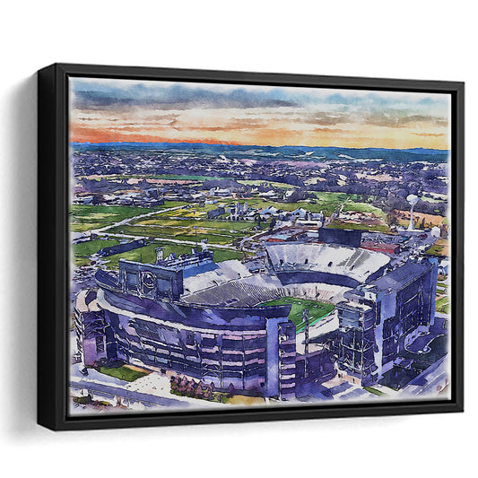 Beaver Stadium, Pennsylvania State Football Painting Stadium Watercolor, Sport Gift Art, Framed Canvas Print Wall Art