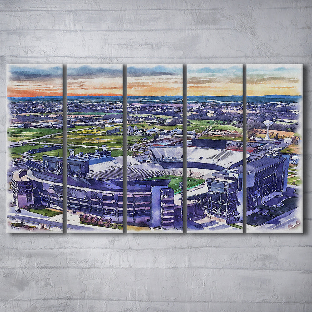 Beaver Stadium, Pennsylvania State Football Painting Stadium Watercolor, Sport Art, Extra Large Canvas Print Wall Art