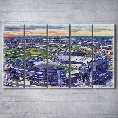 Beaver Stadium, Pennsylvania State Football Painting Stadium Watercolor, Sport Art, Extra Large Canvas Print Wall Art