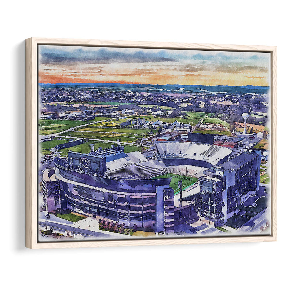 Beaver Stadium, Pennsylvania State Football Painting Stadium Watercolor, Sport Gift Art, Framed Canvas Print Wall Art