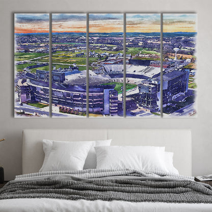 Beaver Stadium, Pennsylvania State Football Painting Stadium Watercolor, Sport Art, Extra Large Canvas Print Wall Art