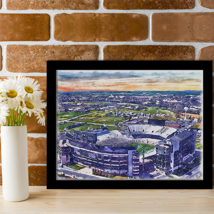 Beaver Stadium, Pennsylvania State Football Painting Stadium Watercolor, Sport Gift Art, Framed Art Print Wall Decor